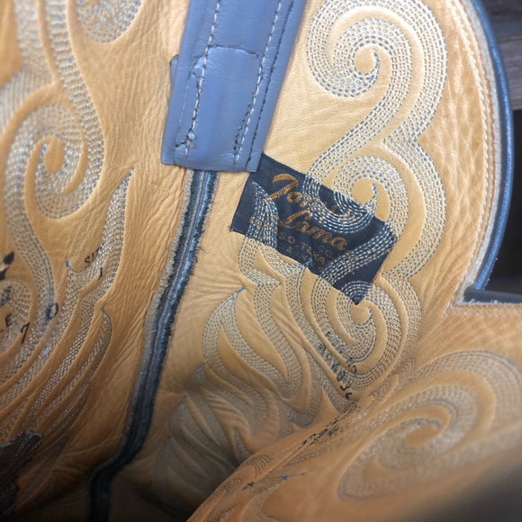 VINTAGE Tony Lama Black Label Eel Cowboy Boots - Picture 4 of 7